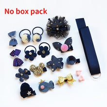 Load image into Gallery viewer, Raindo 18 Pcs/Box Children Cute Hair Accessories Set Baby Fabric Bow Flower Hairpins Barrettes Hair clips Girls Headdress Gift
