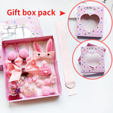 Load image into Gallery viewer, Raindo 18 Pcs/Box Children Cute Hair Accessories Set Baby Fabric Bow Flower Hairpins Barrettes Hair clips Girls Headdress Gift