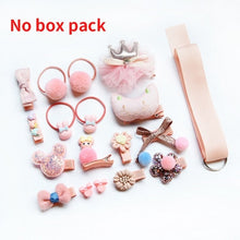 Load image into Gallery viewer, Raindo 18 Pcs/Box Children Cute Hair Accessories Set Baby Fabric Bow Flower Hairpins Barrettes Hair clips Girls Headdress Gift