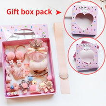 Load image into Gallery viewer, Raindo 18 Pcs/Box Children Cute Hair Accessories Set Baby Fabric Bow Flower Hairpins Barrettes Hair clips Girls Headdress Gift