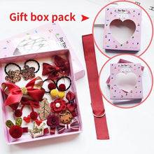 Load image into Gallery viewer, Raindo 18 Pcs/Box Children Cute Hair Accessories Set Baby Fabric Bow Flower Hairpins Barrettes Hair clips Girls Headdress Gift