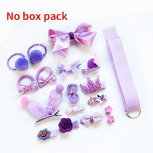 Load image into Gallery viewer, Raindo 18 Pcs/Box Children Cute Hair Accessories Set Baby Fabric Bow Flower Hairpins Barrettes Hair clips Girls Headdress Gift