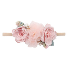 Load image into Gallery viewer, IBOWS Hair Accessories Lovely Baby Headband Fake Flower Nylon Hair Bands For Kids Artificial Floral Elastic Head Bands Headwear