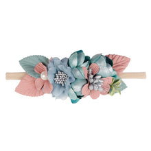 Load image into Gallery viewer, IBOWS Hair Accessories Lovely Baby Headband Fake Flower Nylon Hair Bands For Kids Artificial Floral Elastic Head Bands Headwear