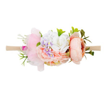 Load image into Gallery viewer, IBOWS Hair Accessories Lovely Baby Headband Fake Flower Nylon Hair Bands For Kids Artificial Floral Elastic Head Bands Headwear