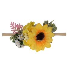 Load image into Gallery viewer, IBOWS Hair Accessories Lovely Baby Headband Fake Flower Nylon Hair Bands For Kids Artificial Floral Elastic Head Bands Headwear