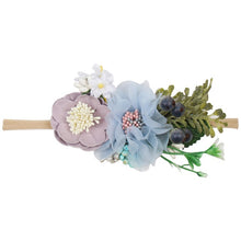Load image into Gallery viewer, IBOWS Hair Accessories Lovely Baby Headband Fake Flower Nylon Hair Bands For Kids Artificial Floral Elastic Head Bands Headwear