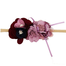 Load image into Gallery viewer, IBOWS Hair Accessories Lovely Baby Headband Fake Flower Nylon Hair Bands For Kids Artificial Floral Elastic Head Bands Headwear