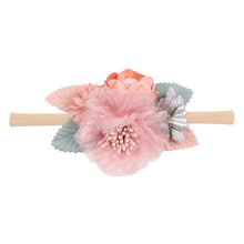 Load image into Gallery viewer, IBOWS Hair Accessories Lovely Baby Headband Fake Flower Nylon Hair Bands For Kids Artificial Floral Elastic Head Bands Headwear