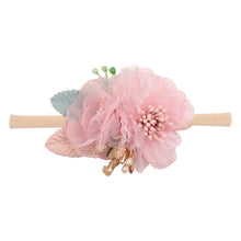 Load image into Gallery viewer, IBOWS Hair Accessories Lovely Baby Headband Fake Flower Nylon Hair Bands For Kids Artificial Floral Elastic Head Bands Headwear