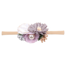 Load image into Gallery viewer, IBOWS Hair Accessories Lovely Baby Headband Fake Flower Nylon Hair Bands For Kids Artificial Floral Elastic Head Bands Headwear