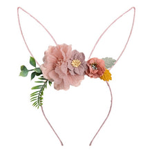 Load image into Gallery viewer, IBOWS Hair Accessories Lovely Baby Headband Fake Flower Nylon Hair Bands For Kids Artificial Floral Elastic Head Bands Headwear