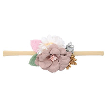 Load image into Gallery viewer, IBOWS Hair Accessories Lovely Baby Headband Fake Flower Nylon Hair Bands For Kids Artificial Floral Elastic Head Bands Headwear