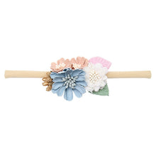 Load image into Gallery viewer, IBOWS Hair Accessories Lovely Baby Headband Fake Flower Nylon Hair Bands For Kids Artificial Floral Elastic Head Bands Headwear
