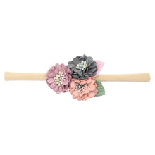 Load image into Gallery viewer, IBOWS Hair Accessories Lovely Baby Headband Fake Flower Nylon Hair Bands For Kids Artificial Floral Elastic Head Bands Headwear