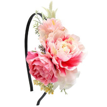 Load image into Gallery viewer, IBOWS Hair Accessories Lovely Baby Headband Fake Flower Nylon Hair Bands For Kids Artificial Floral Elastic Head Bands Headwear