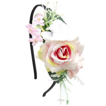 Load image into Gallery viewer, IBOWS Hair Accessories Lovely Baby Headband Fake Flower Nylon Hair Bands For Kids Artificial Floral Elastic Head Bands Headwear