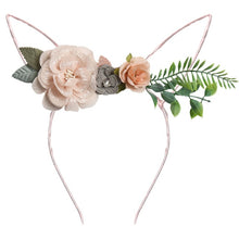 Load image into Gallery viewer, IBOWS Hair Accessories Lovely Baby Headband Fake Flower Nylon Hair Bands For Kids Artificial Floral Elastic Head Bands Headwear