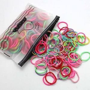3CM Girl Hair Accessories - Rubber bands Scrunchy Elastic Hair Bands 100pc/Lot