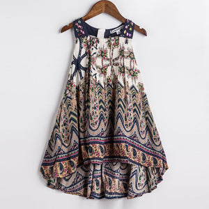 Girls Summer Dress Bohemian Style Printing Beach Dress Baby Girls Princess Dress Kids Dresses For Girls Children Summer Clothes