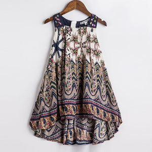 Girls Summer Dress Bohemian Style Printing Beach Dress Baby Girls Princess Dress Kids Dresses For Girls Children Summer Clothes