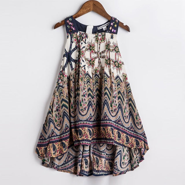 Girls Summer Dress Bohemian Style Printing Beach Dress Baby Girls Princess Dress Kids Dresses For Girls Children Summer Clothes