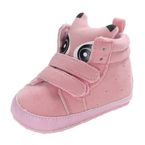 Baby Autumn Shoes Kid Boy Girl Fox Head Lace Cotton Cloth First Walker Anti-slip Soft Sole Toddler Sneaker 1 Pair