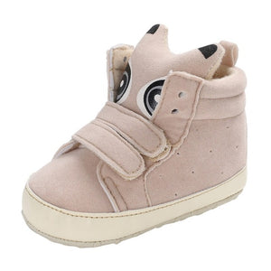 Baby Autumn Shoes Kid Boy Girl Fox Head Lace Cotton Cloth First Walker Anti-slip Soft Sole Toddler Sneaker 1 Pair