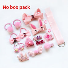 Load image into Gallery viewer, Raindo 18 Pcs/Box Children Cute Hair Accessories Set Baby Fabric Bow Flower Hairpins Barrettes Hair clips Girls Headdress Gift
