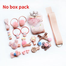 Load image into Gallery viewer, Raindo 18 Pcs/Box Children Cute Hair Accessories Set Baby Fabric Bow Flower Hairpins Barrettes Hair clips Girls Headdress Gift
