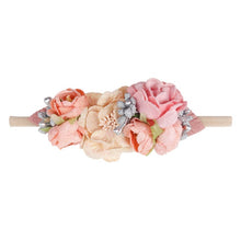 Load image into Gallery viewer, IBOWS Hair Accessories Lovely Baby Headband Fake Flower Nylon Hair Bands For Kids Artificial Floral Elastic Head Bands Headwear
