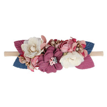 Load image into Gallery viewer, IBOWS Hair Accessories Lovely Baby Headband Fake Flower Nylon Hair Bands For Kids Artificial Floral Elastic Head Bands Headwear
