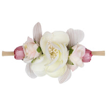 Load image into Gallery viewer, IBOWS Hair Accessories Lovely Baby Headband Fake Flower Nylon Hair Bands For Kids Artificial Floral Elastic Head Bands Headwear
