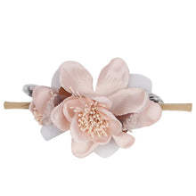 Load image into Gallery viewer, IBOWS Hair Accessories Lovely Baby Headband Fake Flower Nylon Hair Bands For Kids Artificial Floral Elastic Head Bands Headwear
