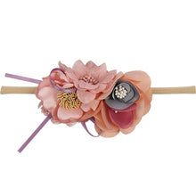 Load image into Gallery viewer, IBOWS Hair Accessories Lovely Baby Headband Fake Flower Nylon Hair Bands For Kids Artificial Floral Elastic Head Bands Headwear
