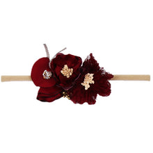 Load image into Gallery viewer, IBOWS Hair Accessories Lovely Baby Headband Fake Flower Nylon Hair Bands For Kids Artificial Floral Elastic Head Bands Headwear
