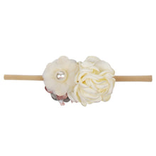 Load image into Gallery viewer, IBOWS Hair Accessories Lovely Baby Headband Fake Flower Nylon Hair Bands For Kids Artificial Floral Elastic Head Bands Headwear
