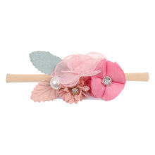 Load image into Gallery viewer, IBOWS Hair Accessories Lovely Baby Headband Fake Flower Nylon Hair Bands For Kids Artificial Floral Elastic Head Bands Headwear
