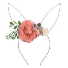 Load image into Gallery viewer, IBOWS Hair Accessories Lovely Baby Headband Fake Flower Nylon Hair Bands For Kids Artificial Floral Elastic Head Bands Headwear
