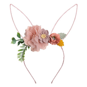 IBOWS Hair Accessories Lovely Baby Headband Fake Flower Nylon Hair Bands For Kids Artificial Floral Elastic Head Bands Headwear