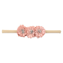 Load image into Gallery viewer, IBOWS Hair Accessories Lovely Baby Headband Fake Flower Nylon Hair Bands For Kids Artificial Floral Elastic Head Bands Headwear
