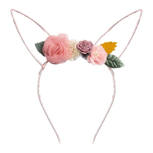 IBOWS Hair Accessories Lovely Baby Headband Fake Flower Nylon Hair Bands For Kids Artificial Floral Elastic Head Bands Headwear