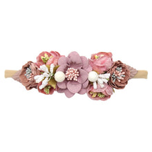 Load image into Gallery viewer, IBOWS Hair Accessories Lovely Baby Headband Fake Flower Nylon Hair Bands For Kids Artificial Floral Elastic Head Bands Headwear
