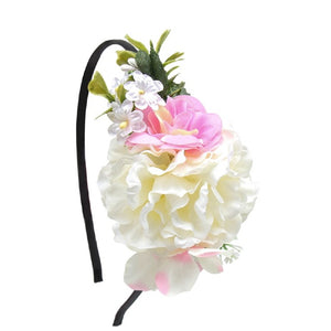 IBOWS Hair Accessories Lovely Baby Headband Fake Flower Nylon Hair Bands For Kids Artificial Floral Elastic Head Bands Headwear