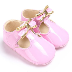 Newborn Baby Girls Shoes PU leather Buckle First Walkers Red Black Pink White Blue