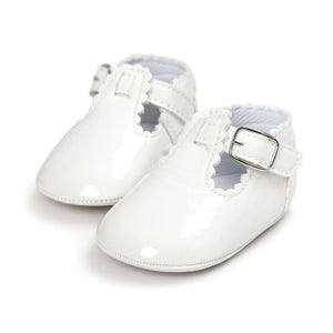 Newborn Baby Girls Shoes PU leather Buckle First Walkers Red Black Pink White Blue