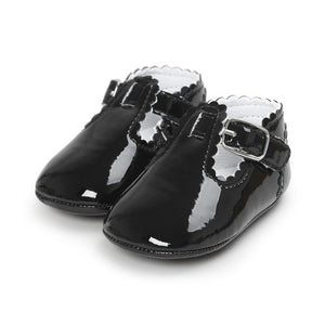 Newborn Baby Girls Shoes PU leather Buckle First Walkers Red Black Pink White Blue